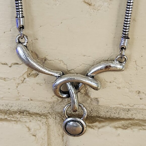 Vintage Mens Knotted Silver Necklace 18" - Picture 1 of 2